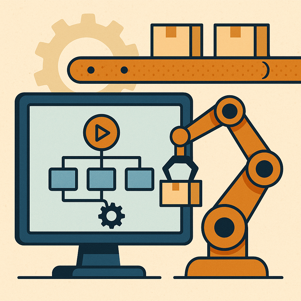 Illustration Automatisierung von Geschäftsprozessen