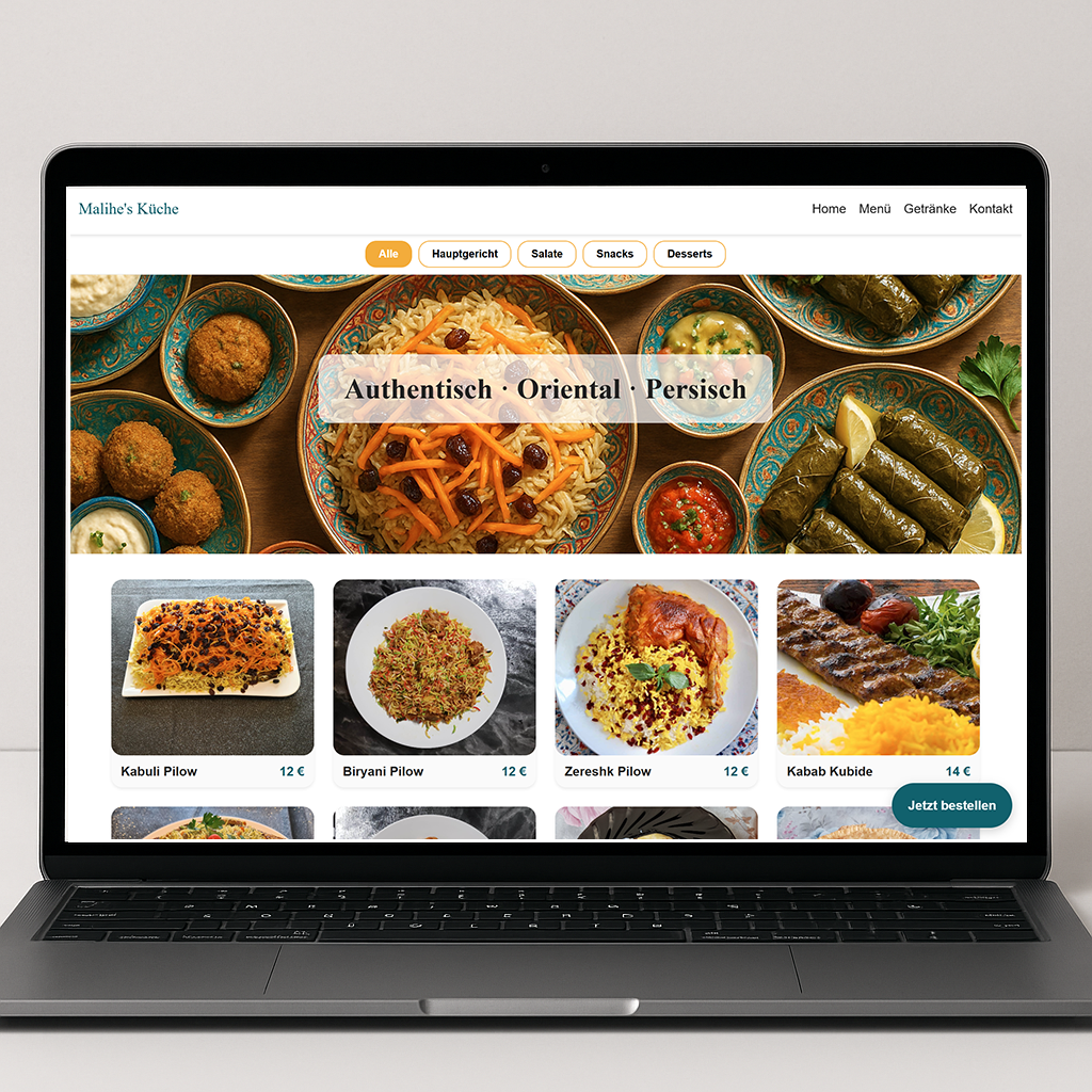 Projekt Screenshot: Catering Website